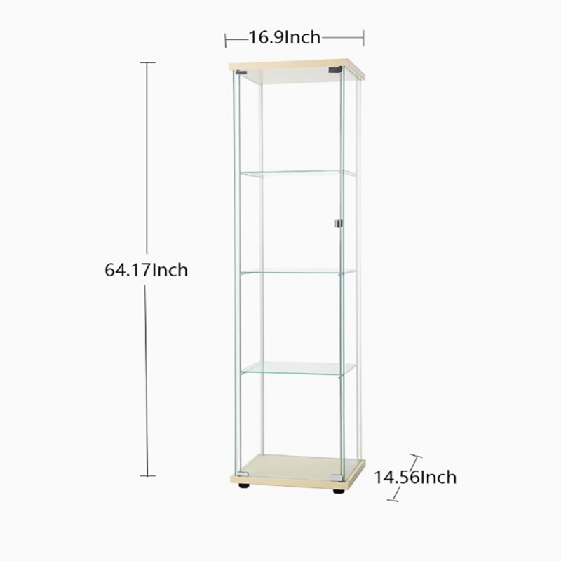 4-слойный Стеклянная витрина с 1 дверью