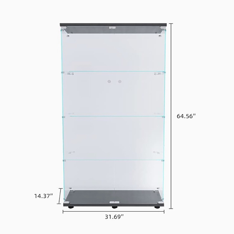 4-слойный Стеклянная витрина с 2 дверями